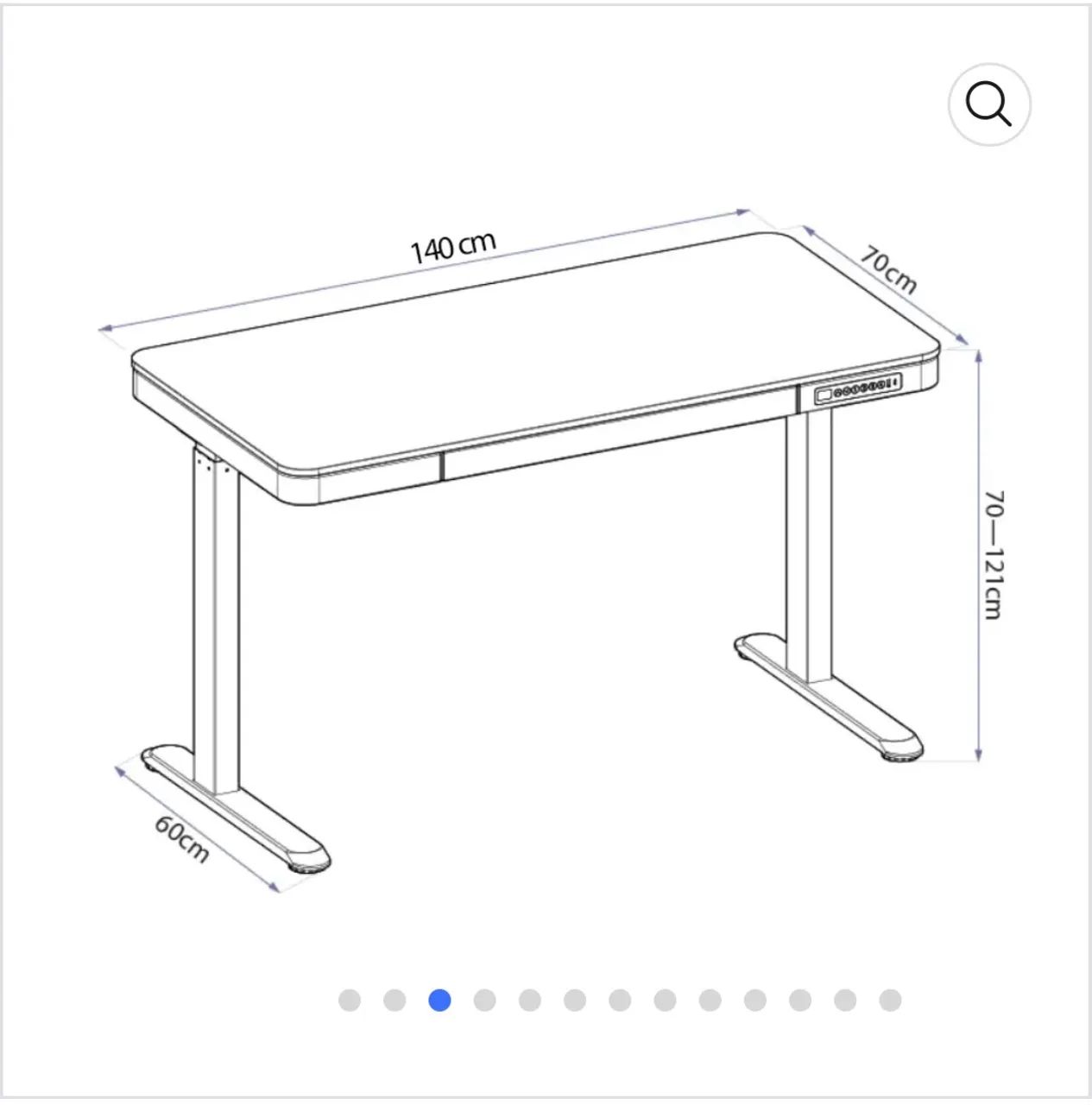 Mesa com Regulagem de Altura Elétrica Elements Musa 140cm  - Foto 2