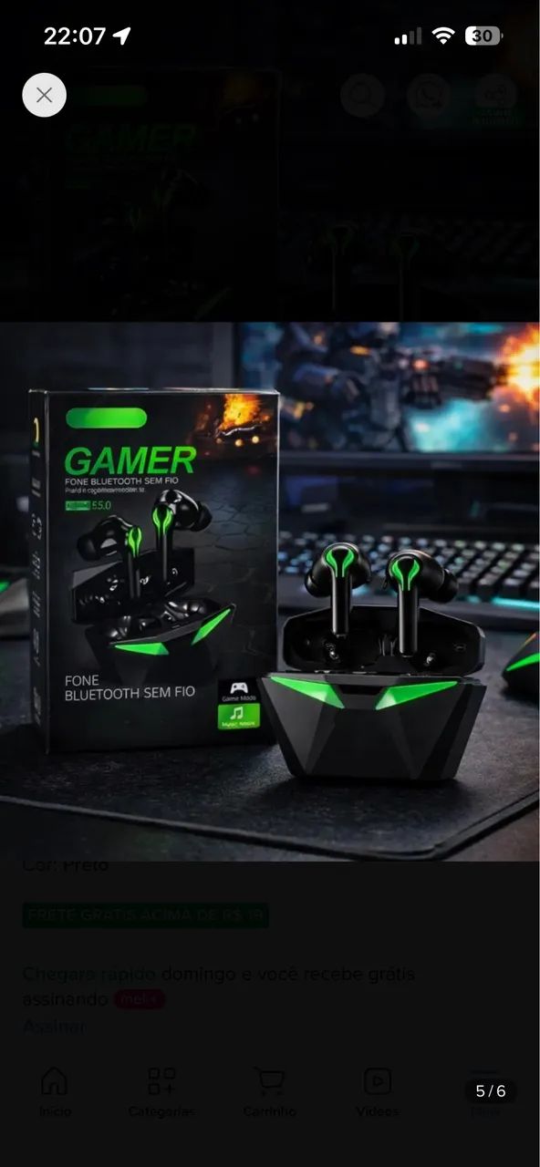 Fone De Ouvido Gamer Bluetooth - Foto 2