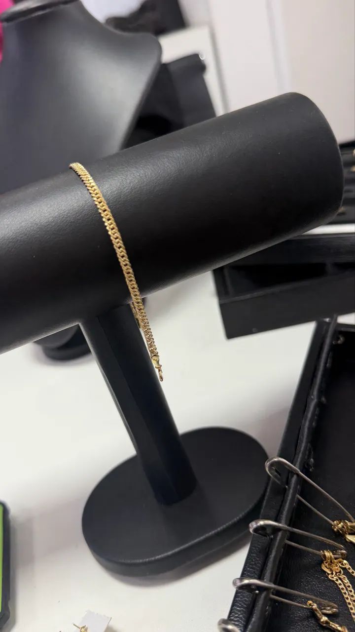 Pulseira em ouro 18k grumet dupla