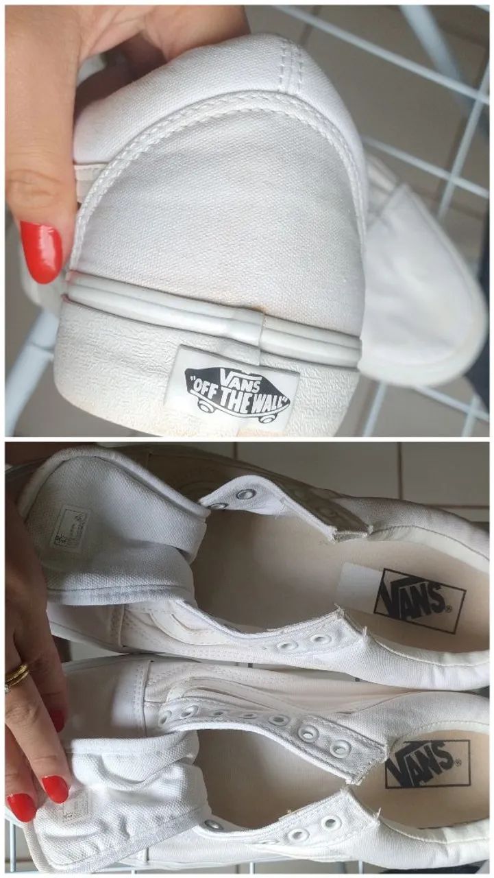 Tênis Vans Old Skool Canvas Original USADO - Branco/Off-White
