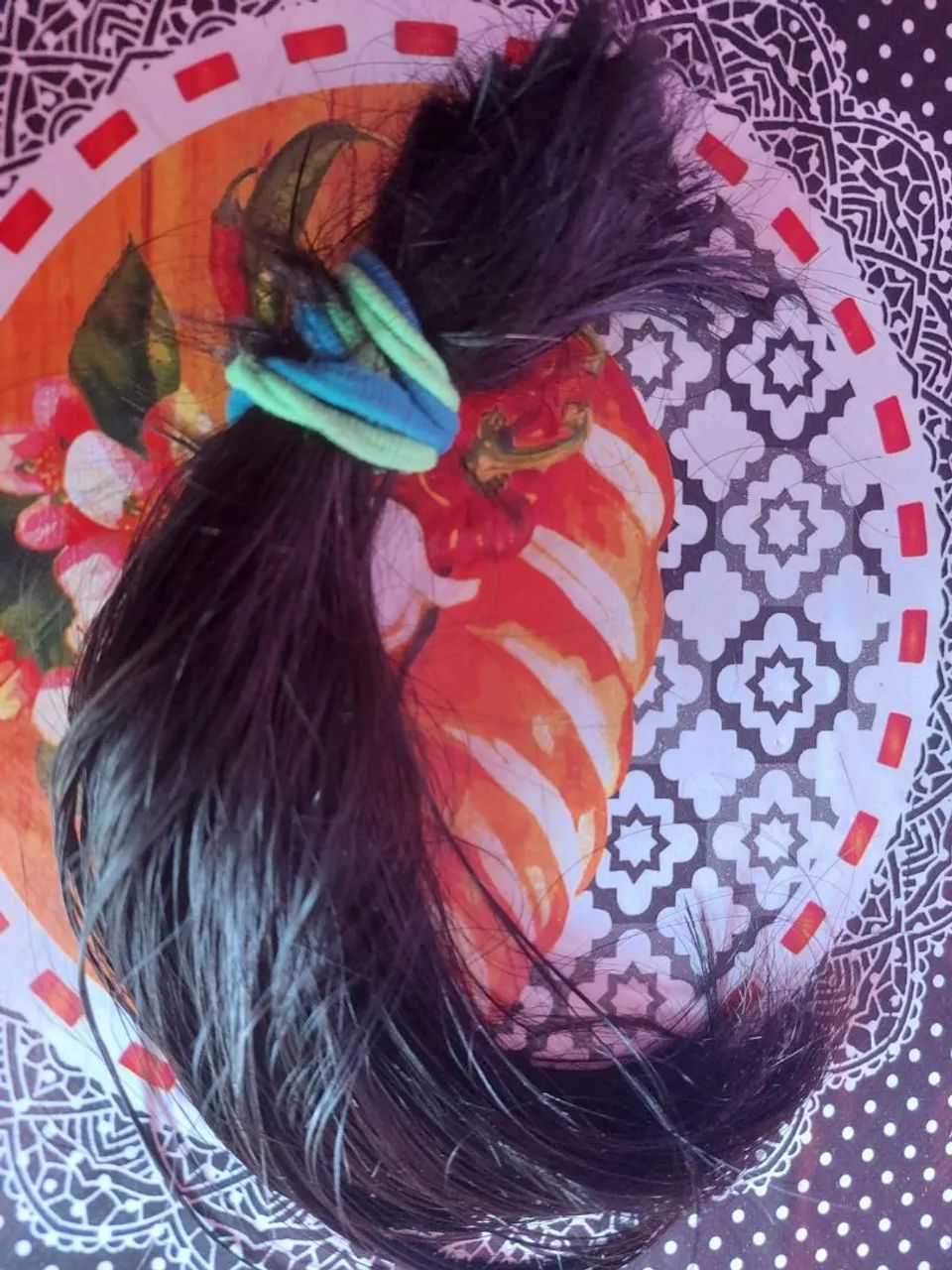 1 PALMO DE CABELO ORIGINAL PRETO
