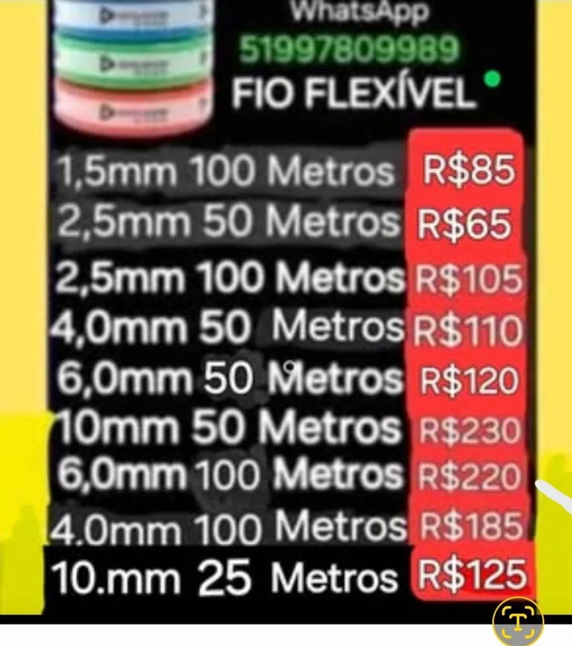 Fio Flexível. 