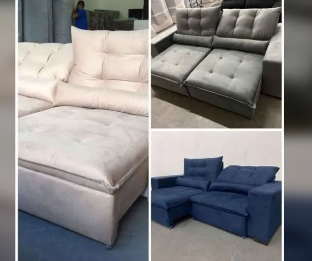 Sofá direto de fábrica, variedade de modelos e tamanhos, trabalhamos com material Suede,