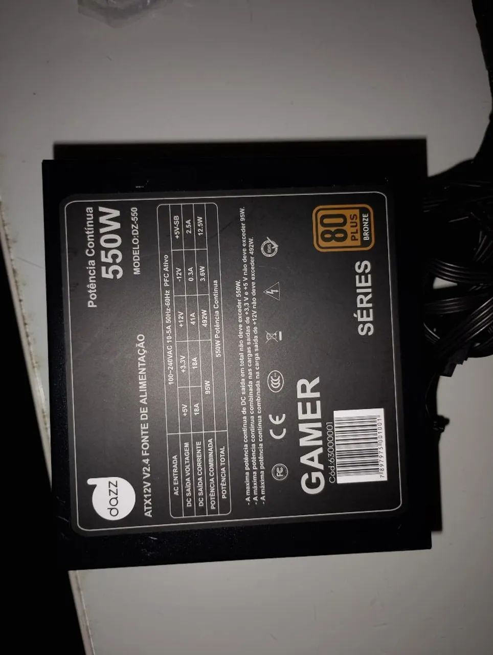 Fonte real 550w 80 plus bronze  - Foto 2