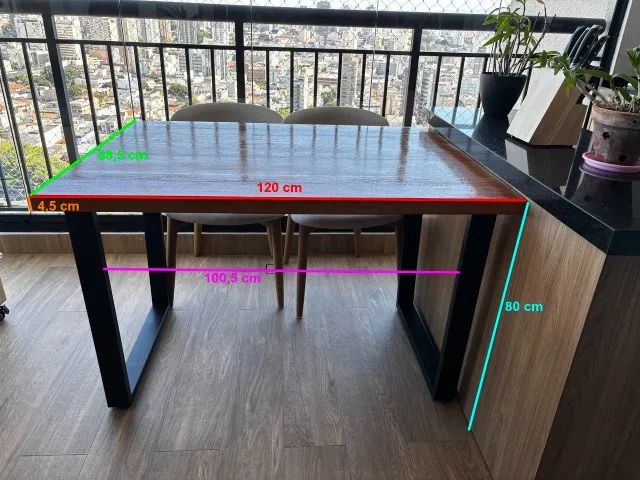 Mesa madeira maciça 120x88.5cm - Foto 4