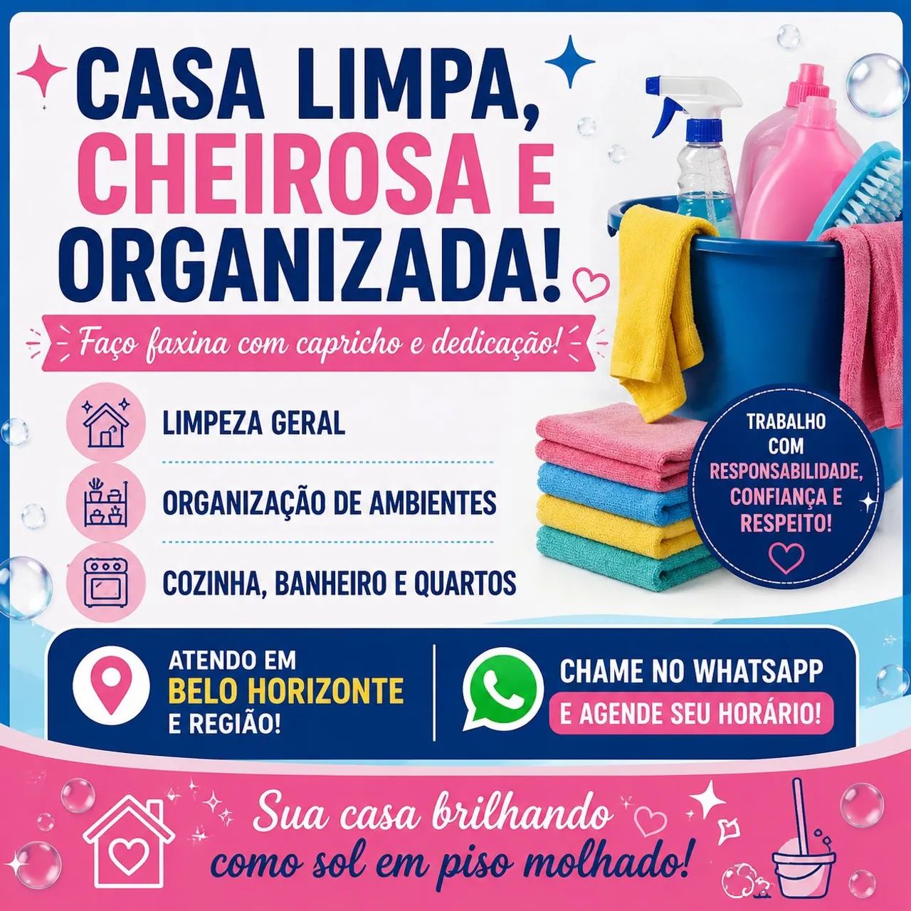 Ambiente limpo,cheiroso e organizado 
