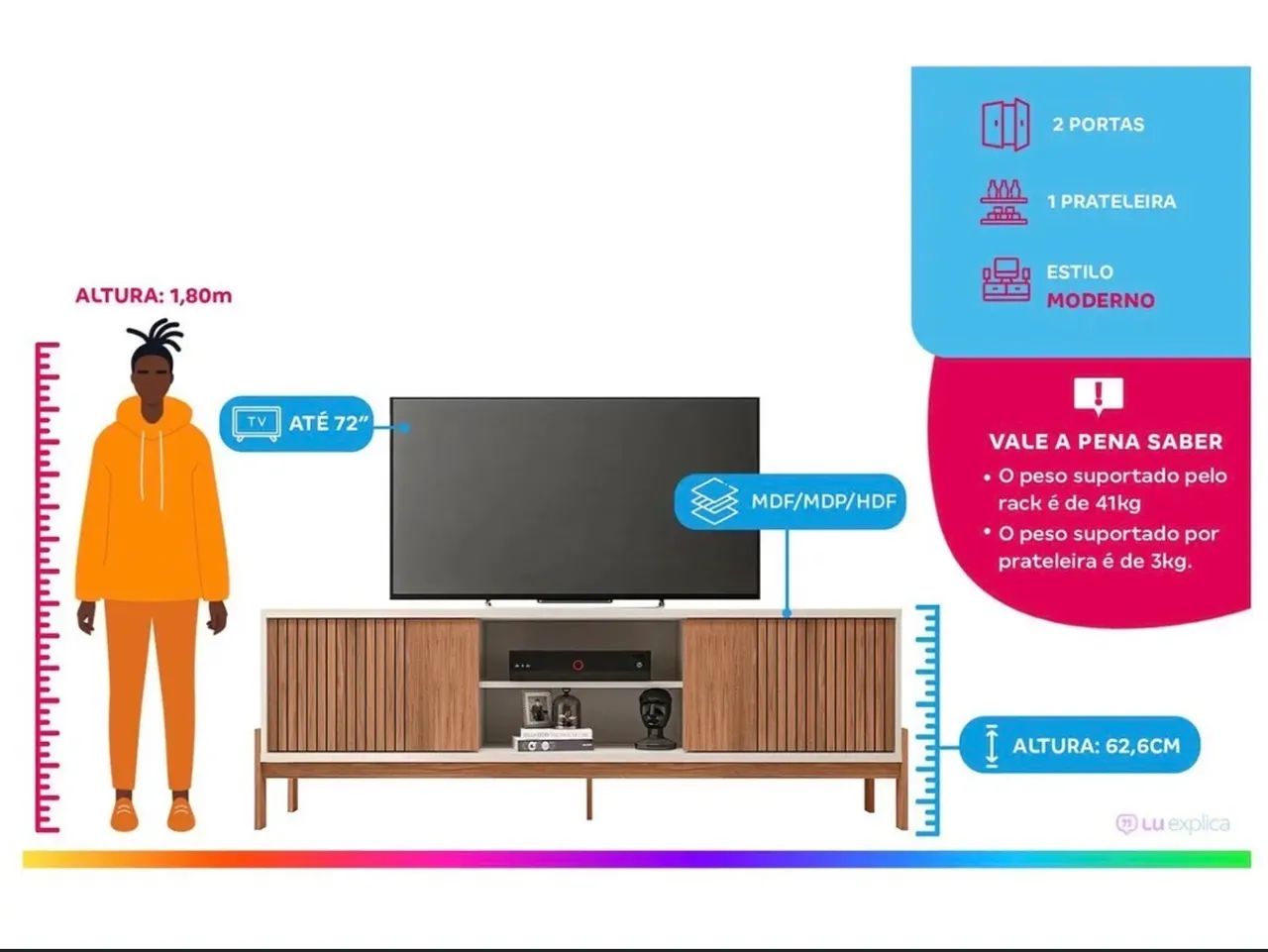 Rack para TV até 75 polegadas  - Foto 4
