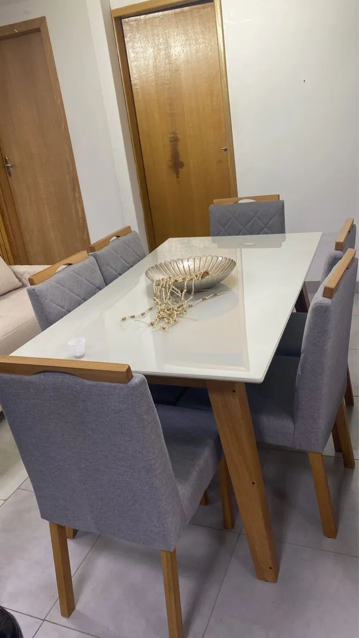 Mesa de Jantar 6 Lugares 100% MDF Pronta Entrega 
