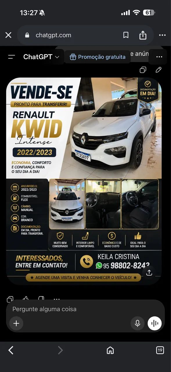 Renault Kwid Intense 1.0 Flex 12V 5P Mec. 2023 - Foto 5