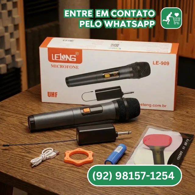 Microfone Digital Sem Fio LE-909 UHF