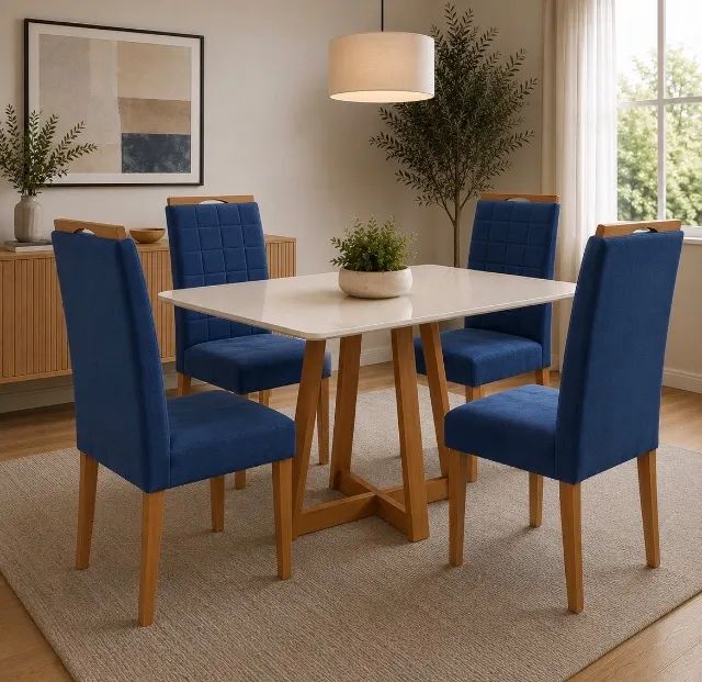 Conjunto Mesa e 4 Cadeiras Imbuavelle 120 cm