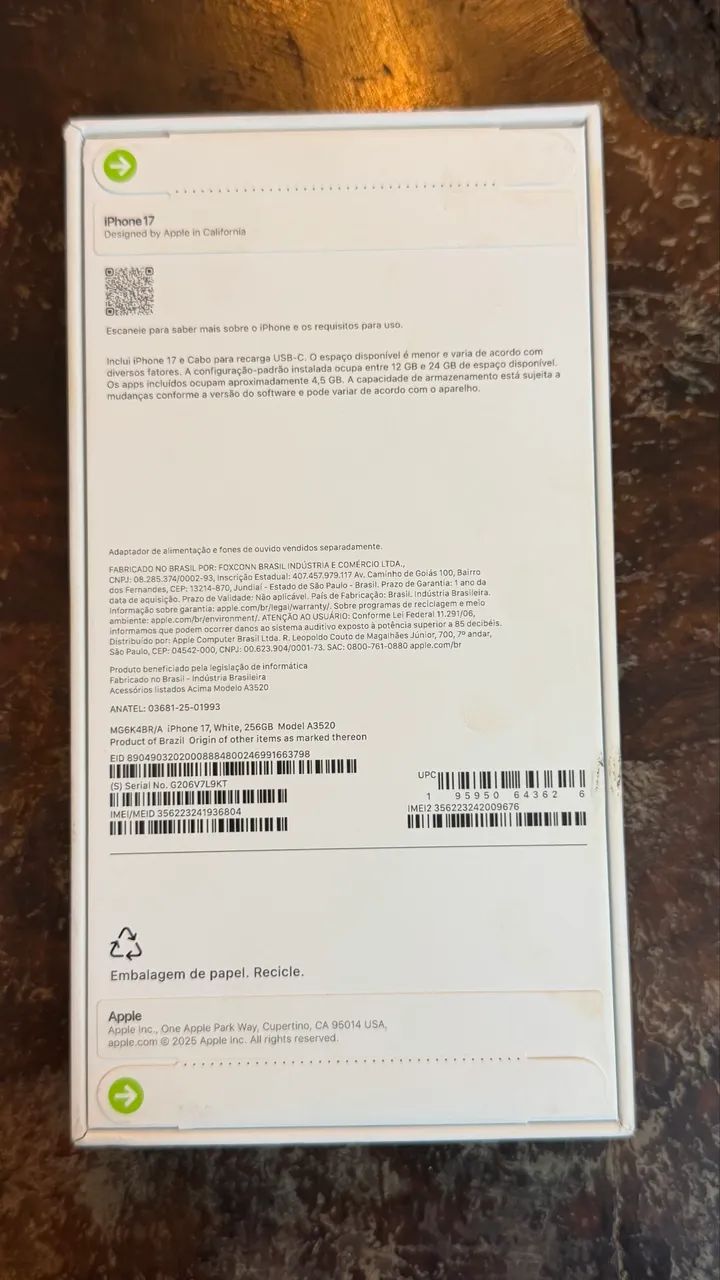 iPhone 17 Branco 256GB lacrado na caixa NOVO  - Foto 4