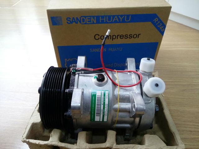 Compressor Sanden 7h15 8 orelhas 12v/24v polia 2A/8pk - Foto 2