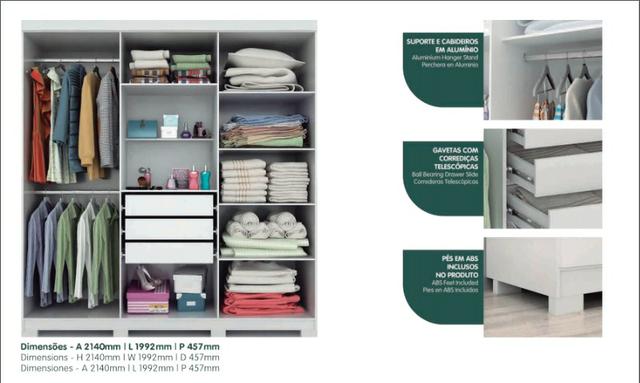 Guarda roupas casal 100%mdf preço de black friday d/1499 p/999 a vista - Foto 3