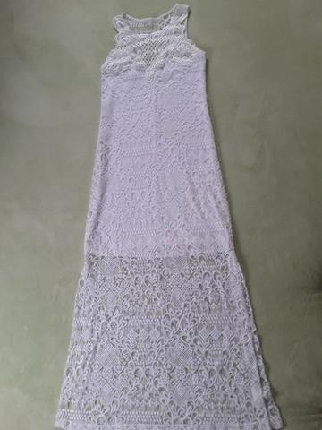 Vestido longo branco fendas nas laterais Tam. P - Foto 5