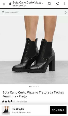 bota chelsea vizzano tachas preta