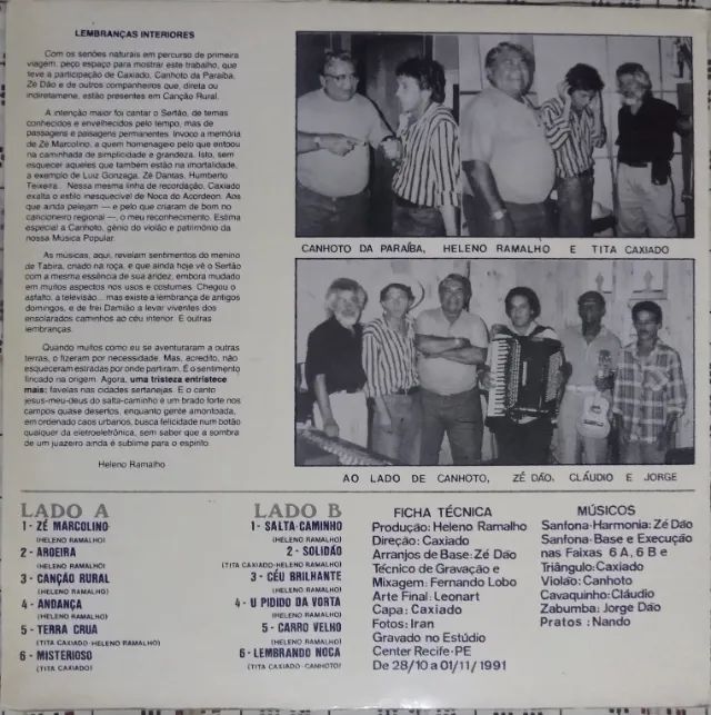 LP-Disco vinil-Heleno Ramalho-Cancao Rural-Ano 1992-Com Encarte - Foto 2