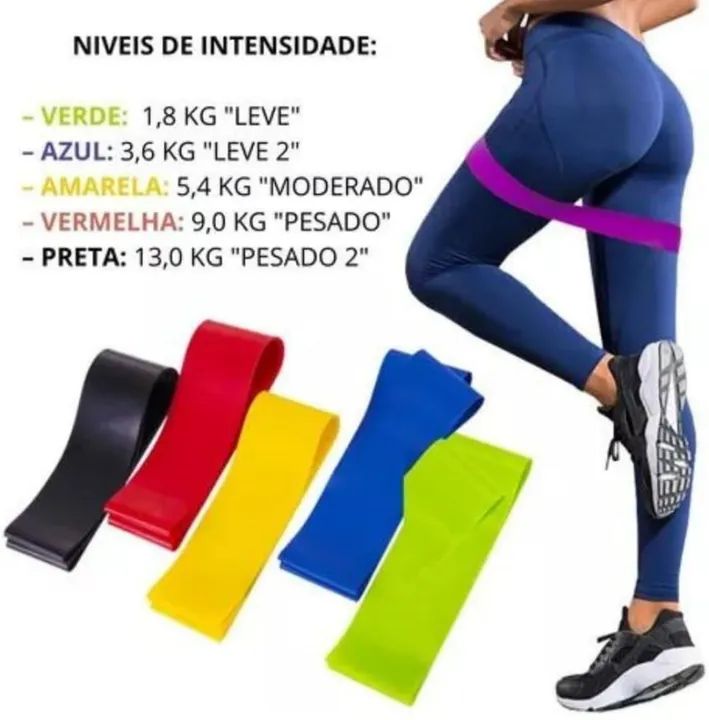 Kit 5 Faixa ELÁSTICA para exercícios - Foto 3