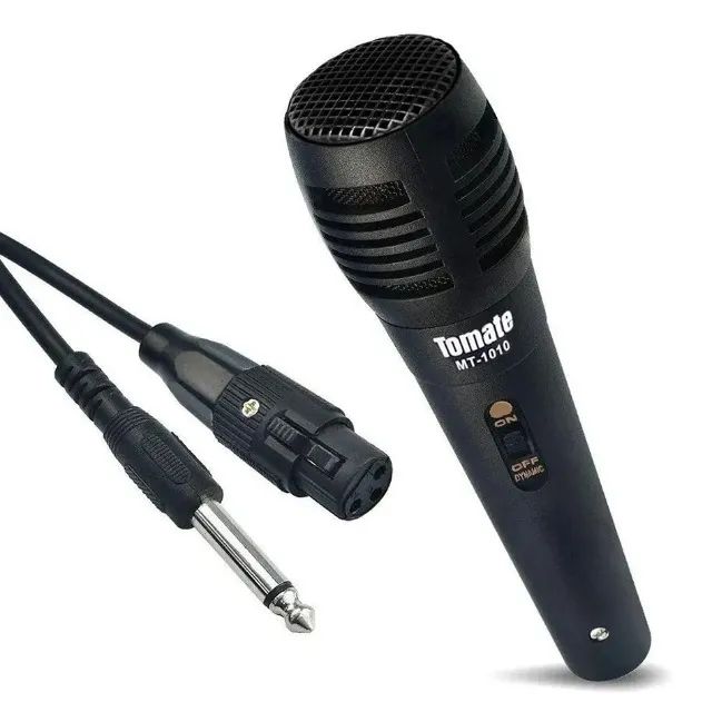 Microfone Dinamico Profissional Com Fio Mt-1010 Tomate