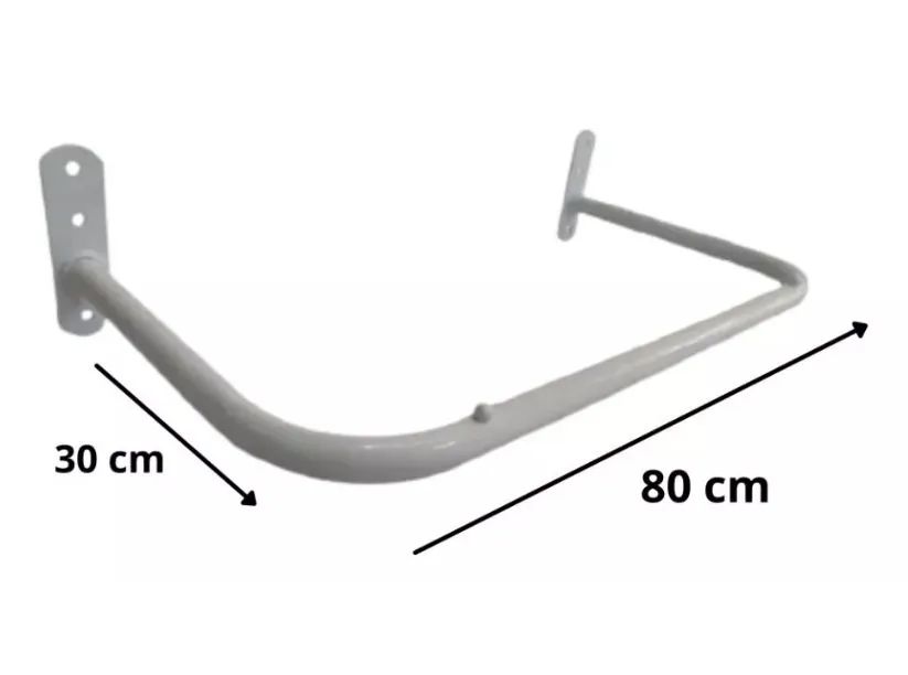 2 Arara De Roupa Para Parede Loja Casa Reta 80cm - Foto 3