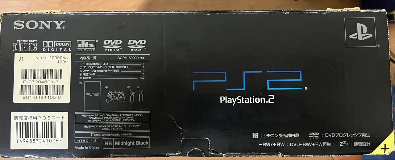 Playstation 2 Midnight Black - Console Completo
