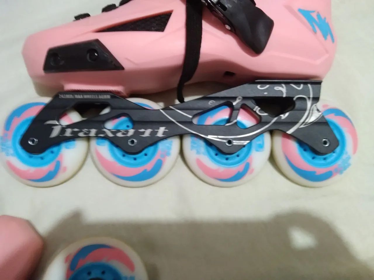 Patins Inline Traxart Revolt Rose - Tamanho 38/39 - Foto 3