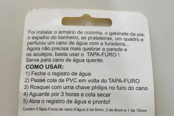 Tapa Furo de cano d agua leia a descrição  - Foto 2