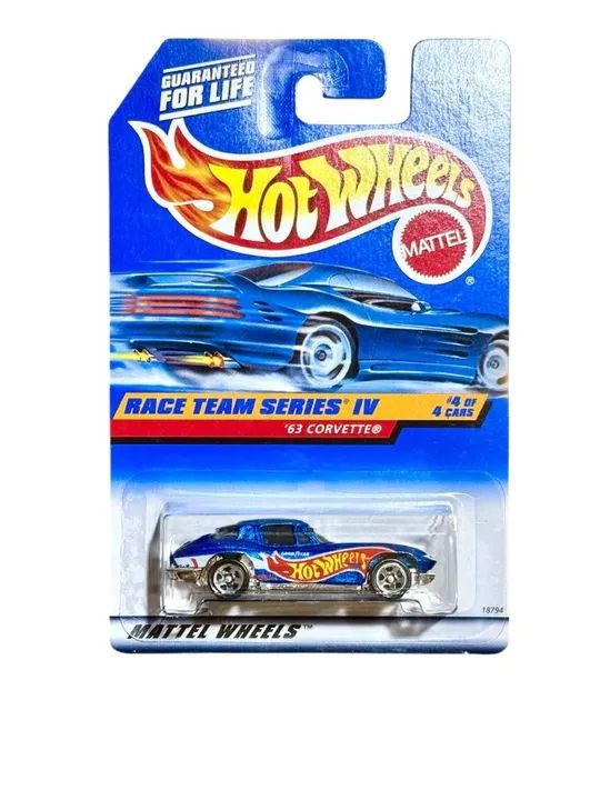 Miniatura Hot Wheels 63 Corvette Race Team Series Iv 1:64