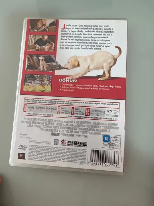 DVD Marley & Eu - Jennifer Aniston e Owen Wilson - Foto 2