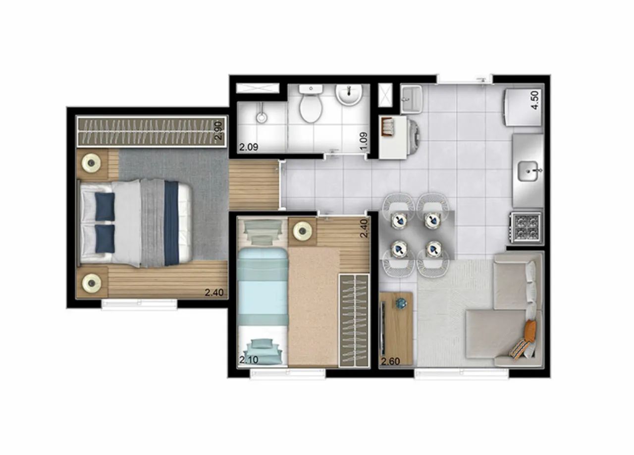 apartamento aluguel 2 dormitorios - Foto 5