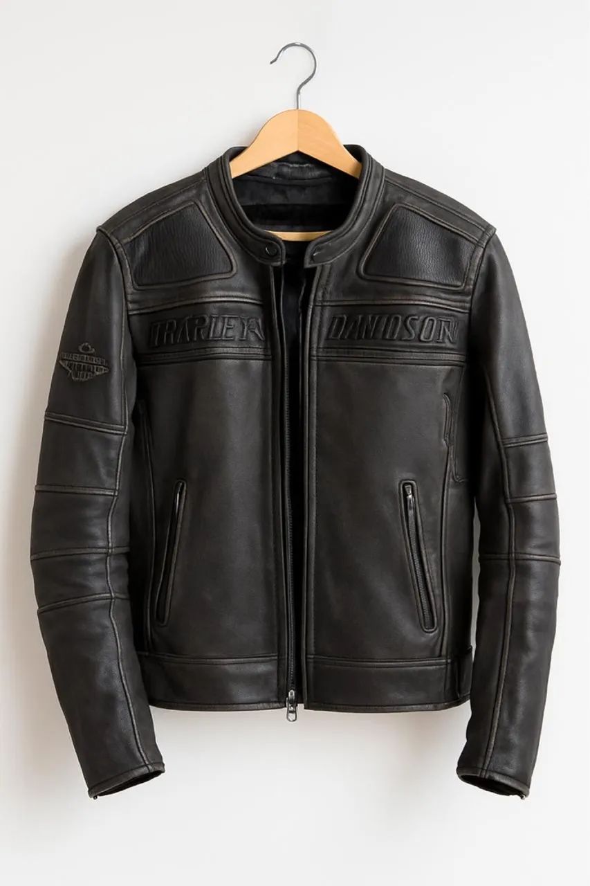Jaqueta de Couro masculina Original Harley-Davidson Usada em