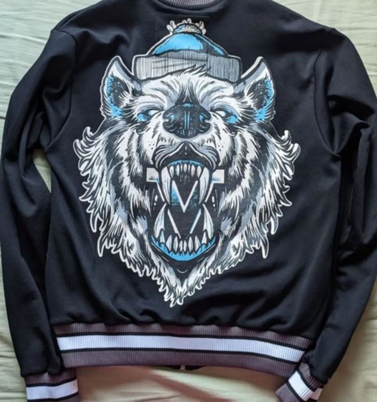 Jaqueta College Jersey Vomit3d Urso Bear - Foto 3