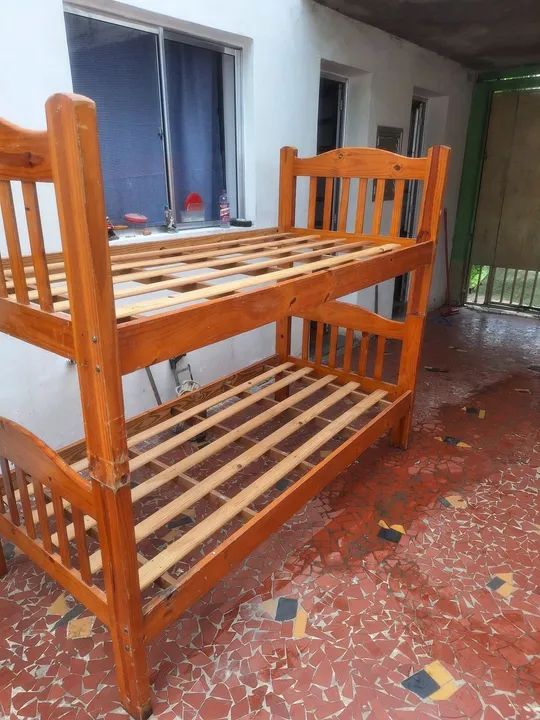 Cama de madeira beliche de solteiro