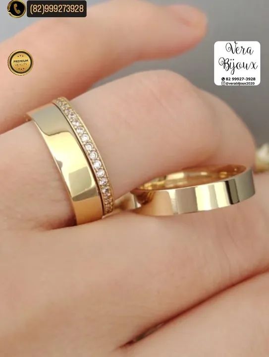 KIT TRIO DE ALIANÇAS NOIVADO E CASAMENTO  - Foto 5