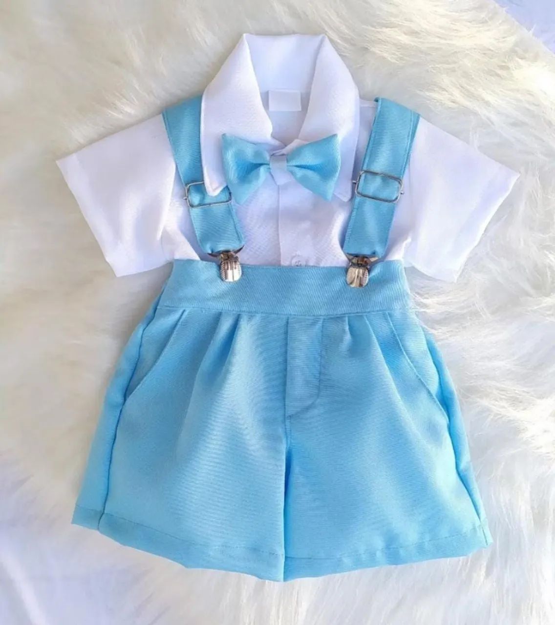 Conjunto social infantil azul - usado 1 vez só!