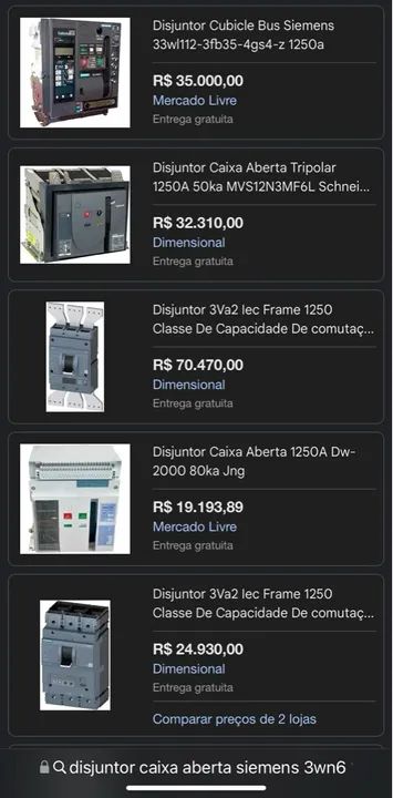 Disjuntor Siemens 3WN6 3 polos 1250 amperes  - Foto 2