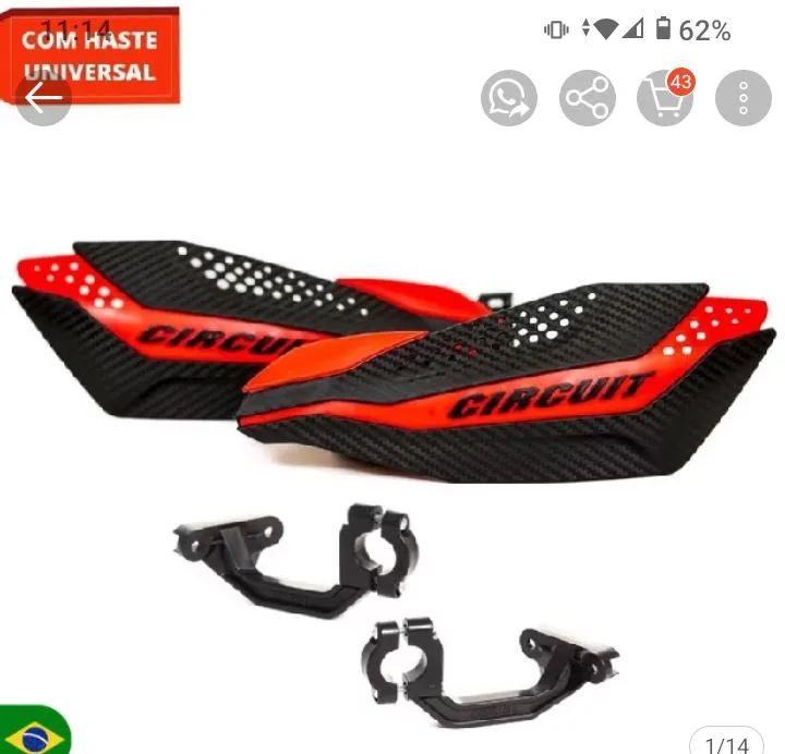 Par de Protetor de Manopla Moto Circuit - Com Haste Universal