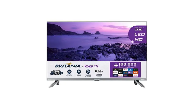 OPORTUNIDADE!!!   2 TVs LED 32 polegadas Britânia Roku Smart HD