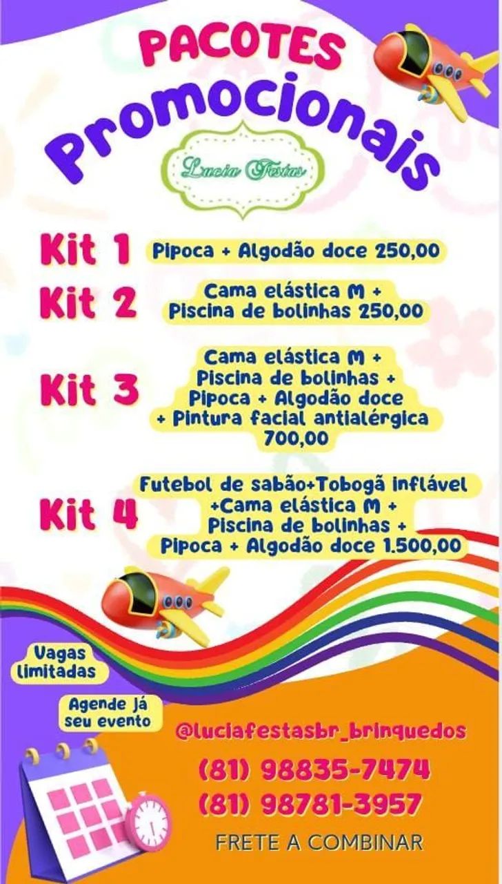 Brinquedos para festas e eventos - pacotes promocionais 