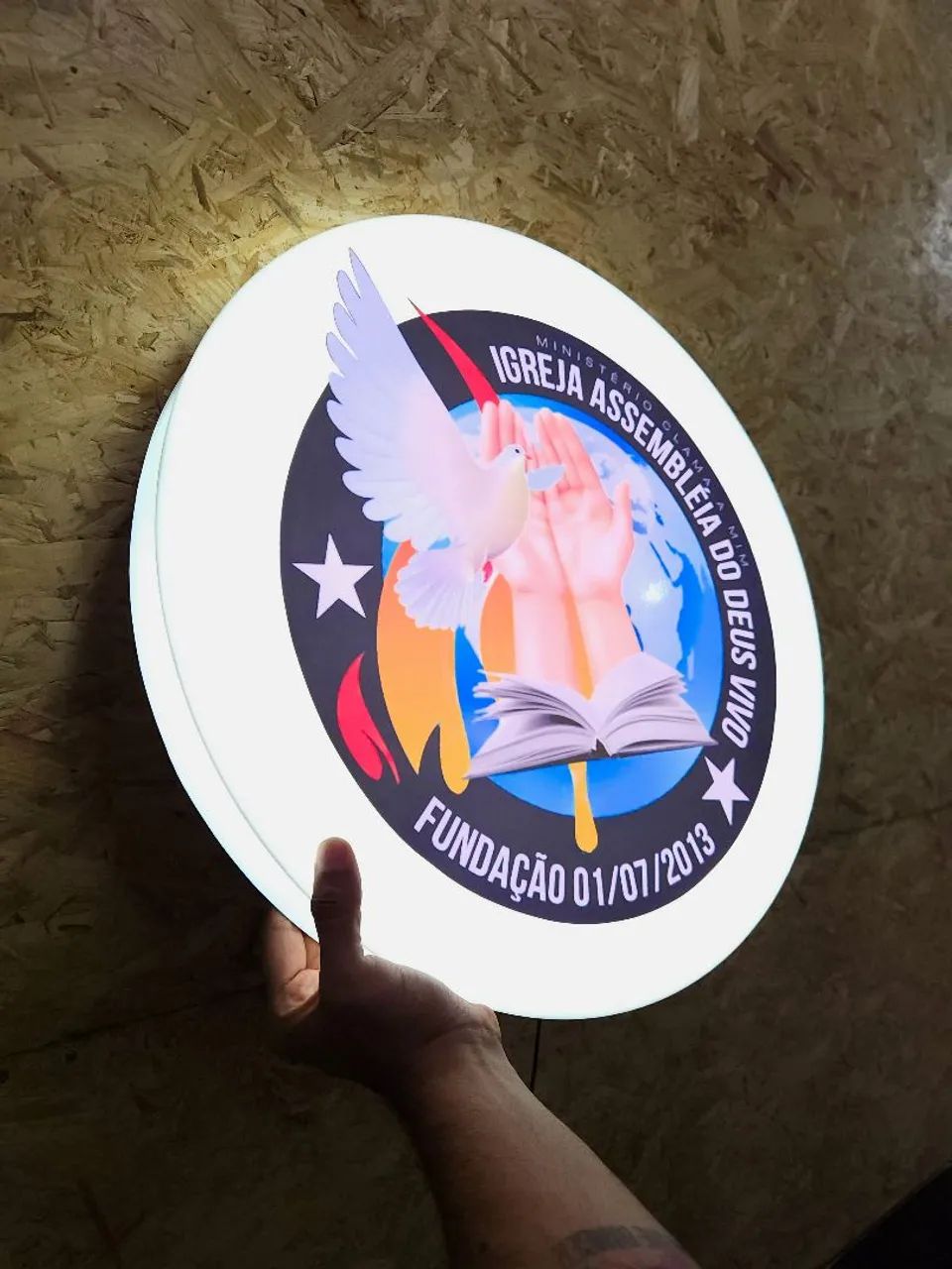 Placas luminosas com sua logo igreja - Foto 2