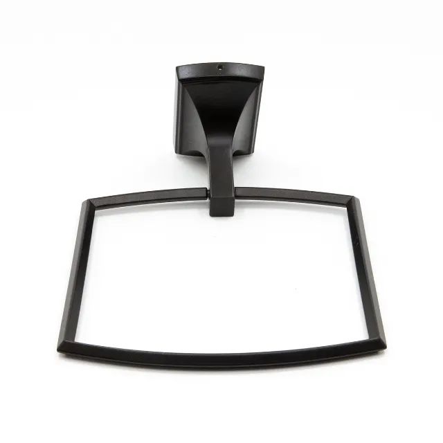 Porta Toalha Rosto Argola Toalheiro Parede Metal Preto