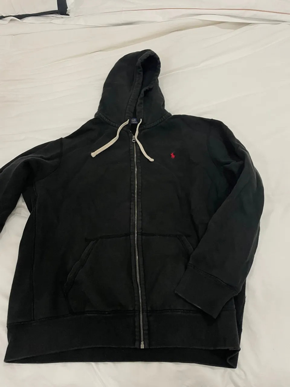 Casaco de Moletom com Zíper Preto Ralph Lauren