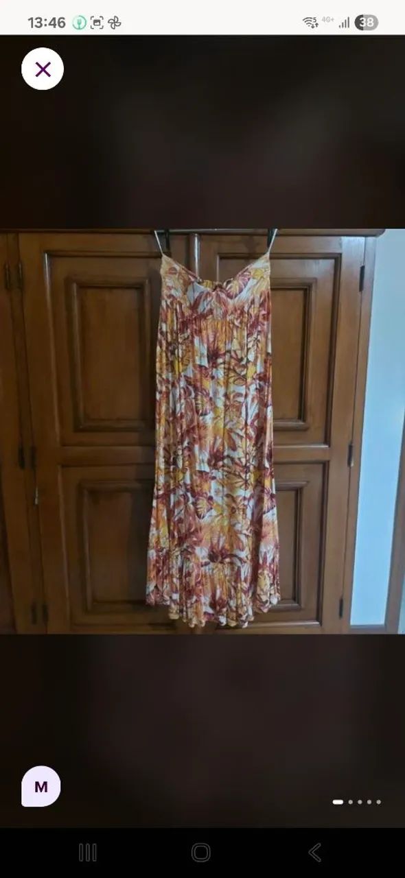 Saia longa estampada floral - Tamanho M