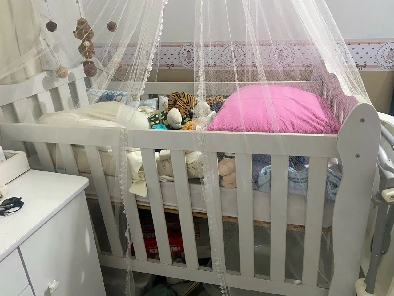 Berço de mdf branco 