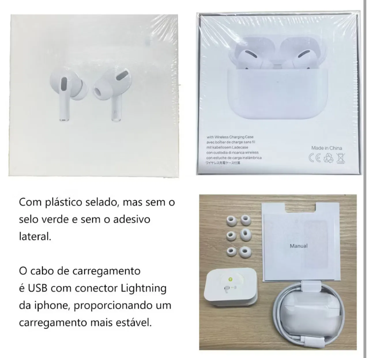 Fone de Ouvido Apple AirPods Pro com Case de Carregamento Wireless