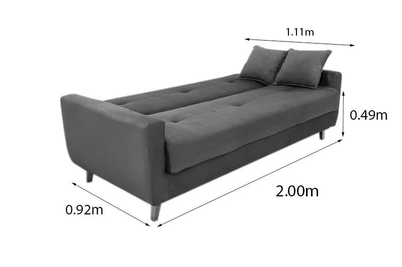 Sofá Cama Casal com Baú 200cm Veludo Cinza - Foto 4