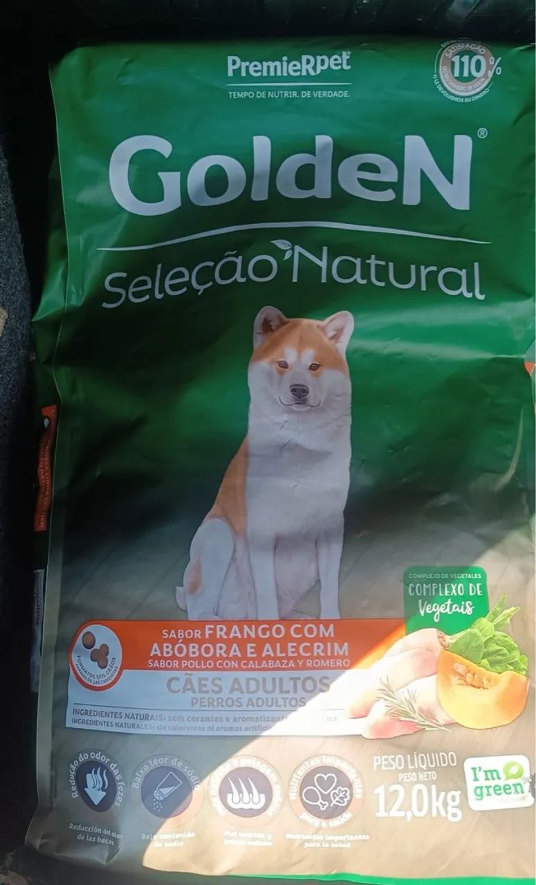 Ração Golden Seleção Natural Frango com Abóbora e Alecrim - 12kg