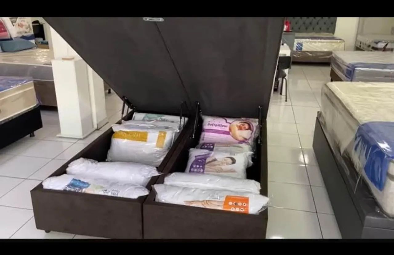 Cama super king baú com colchão  - Foto 4