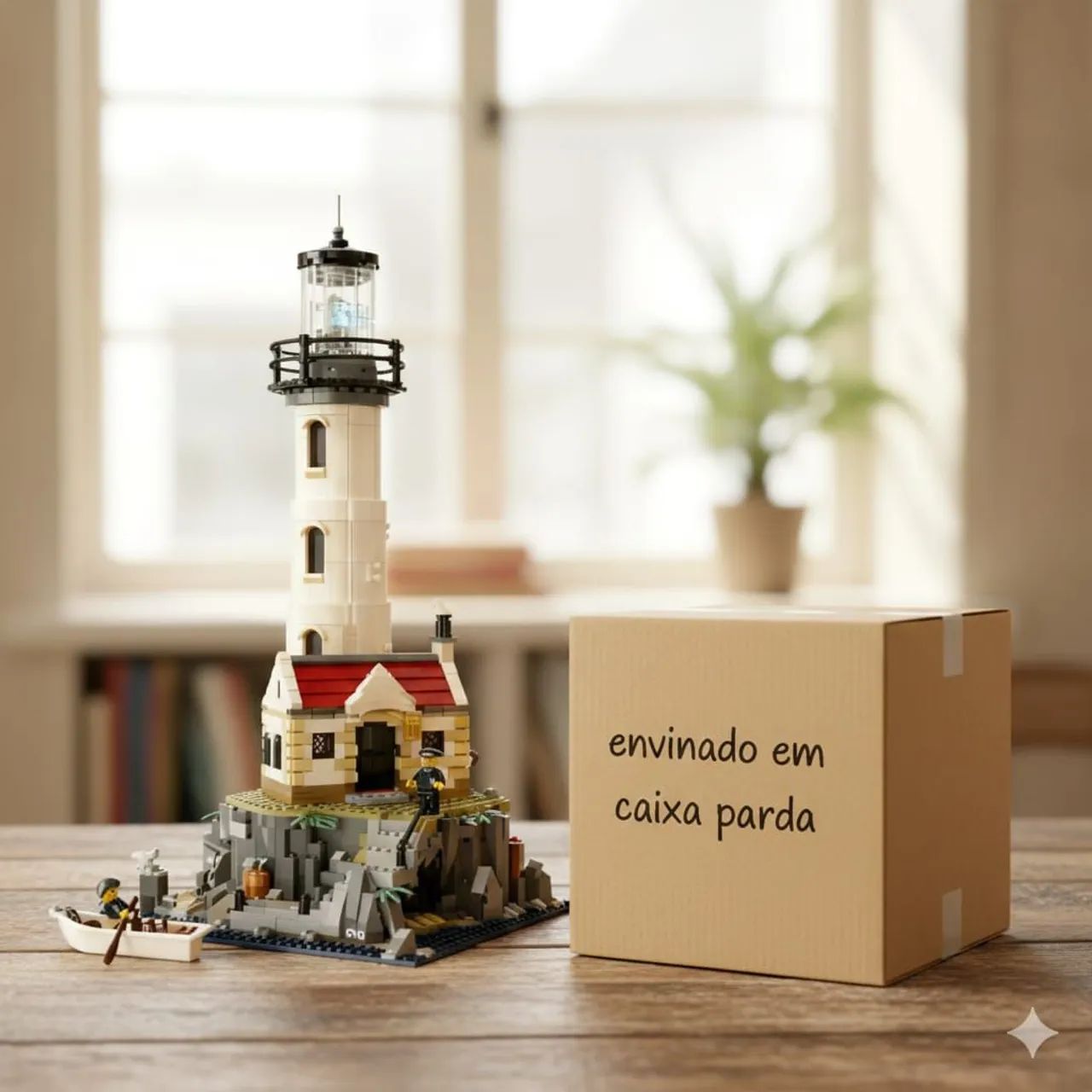BLOCOS DE MONTAR FAROL COM MOTORIZAÇÃO E ILUMINAÇÃO DE LED C/ 2065 PEÇAS MARCA MEGA (2135) - Foto 2