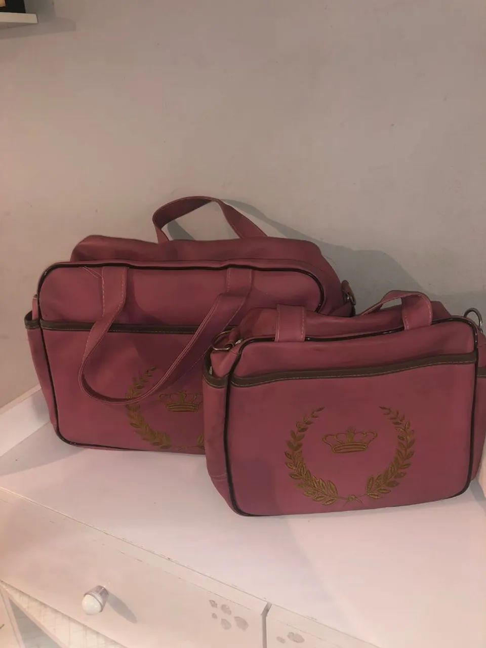 Kit bolsa de maternidade rosa - Foto 2